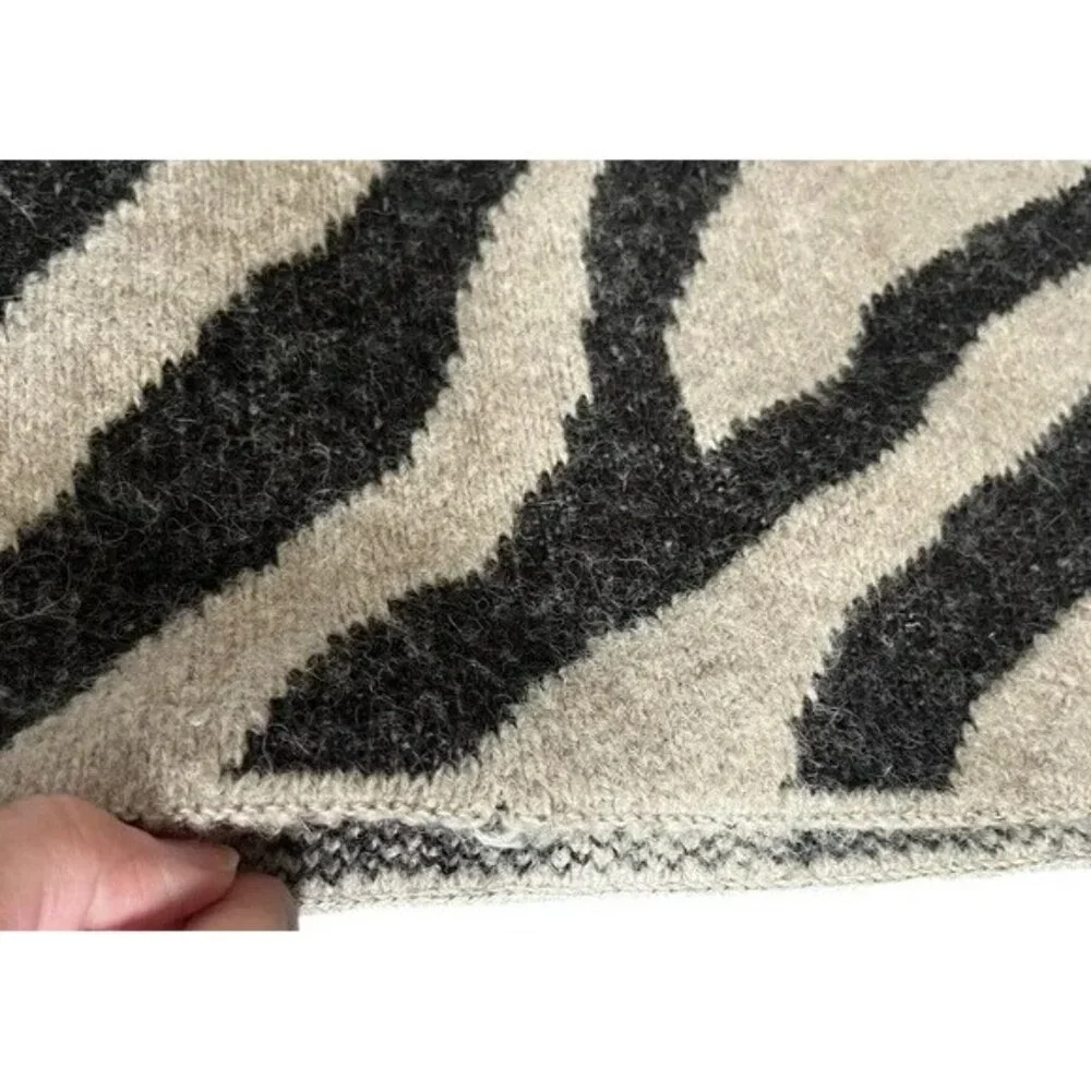 Mara Hoffman Zebra Print Alpaca Wool Blend Open Front Kimono Cardigan O/S Made I - Picture 5 of 14